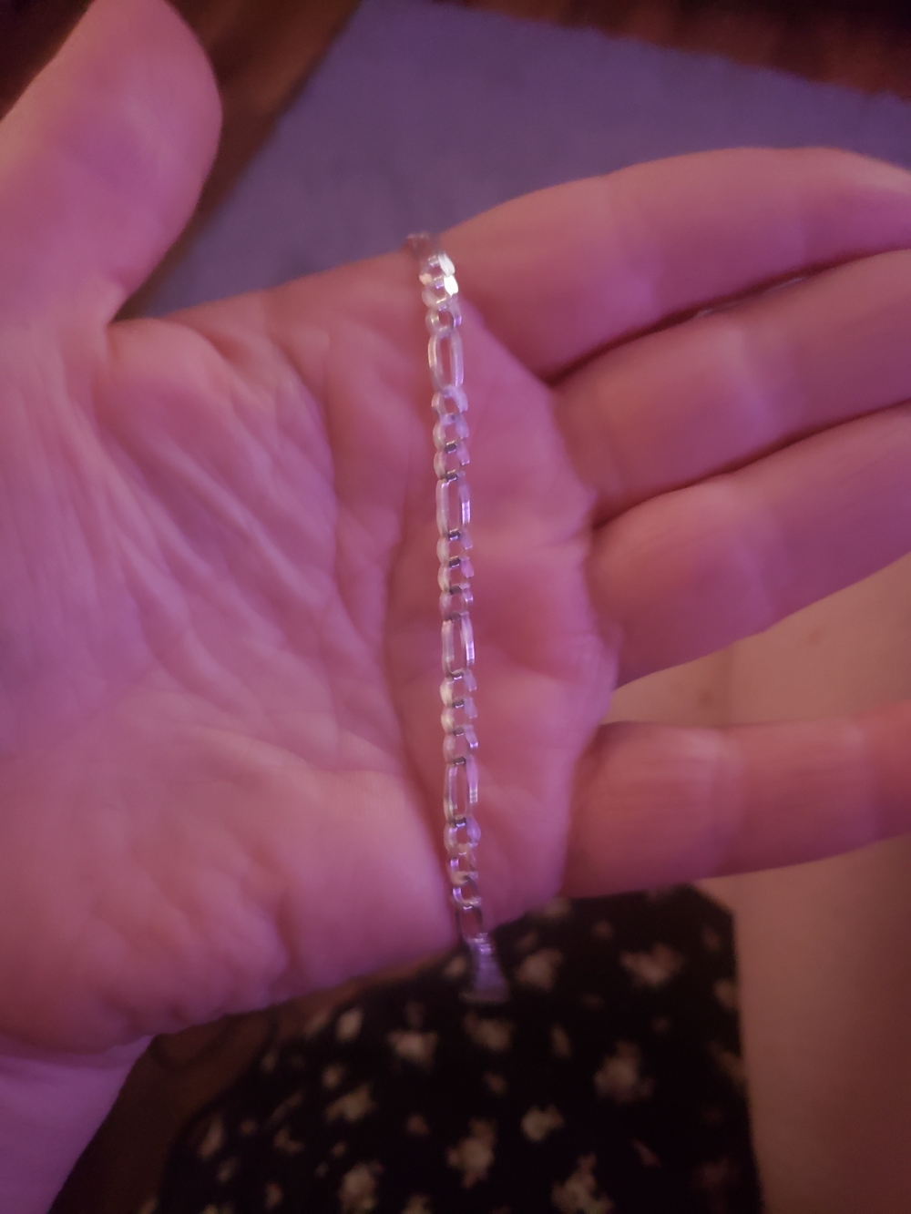 Sterling Silver Beaded Chain Bracelet - Silver